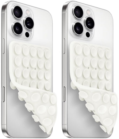 (2 Pack) Silicone Suction Cup Phone Case Mount Double Sided, Sticky Phone Grip with Higher Suction Power for Cell Phone, Hands-Free Phone Accessories for Selfies and Videos, Pink